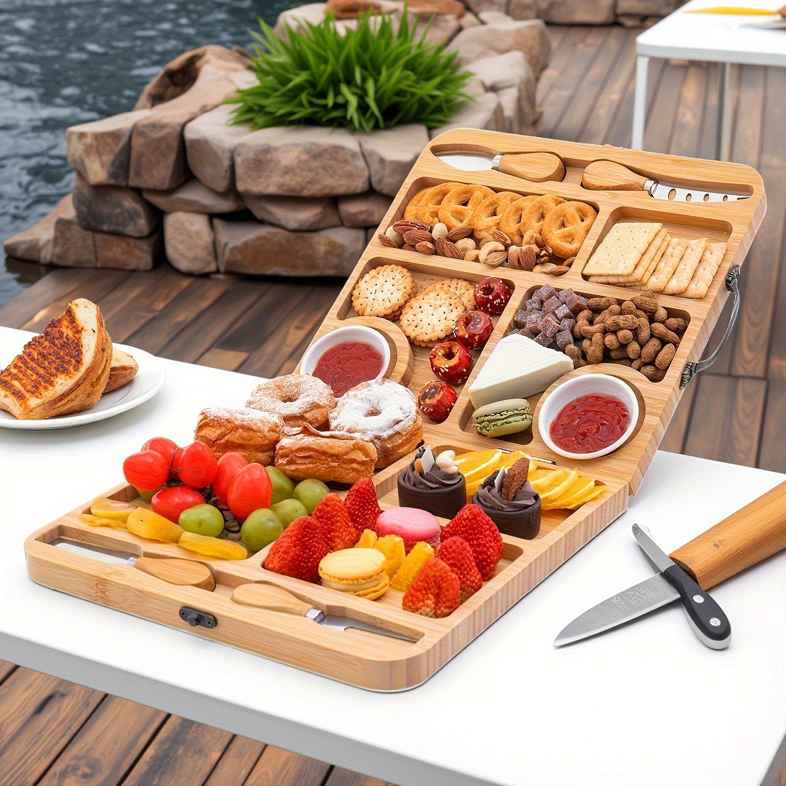 Wooden Cheese Platter Board with Box-2
